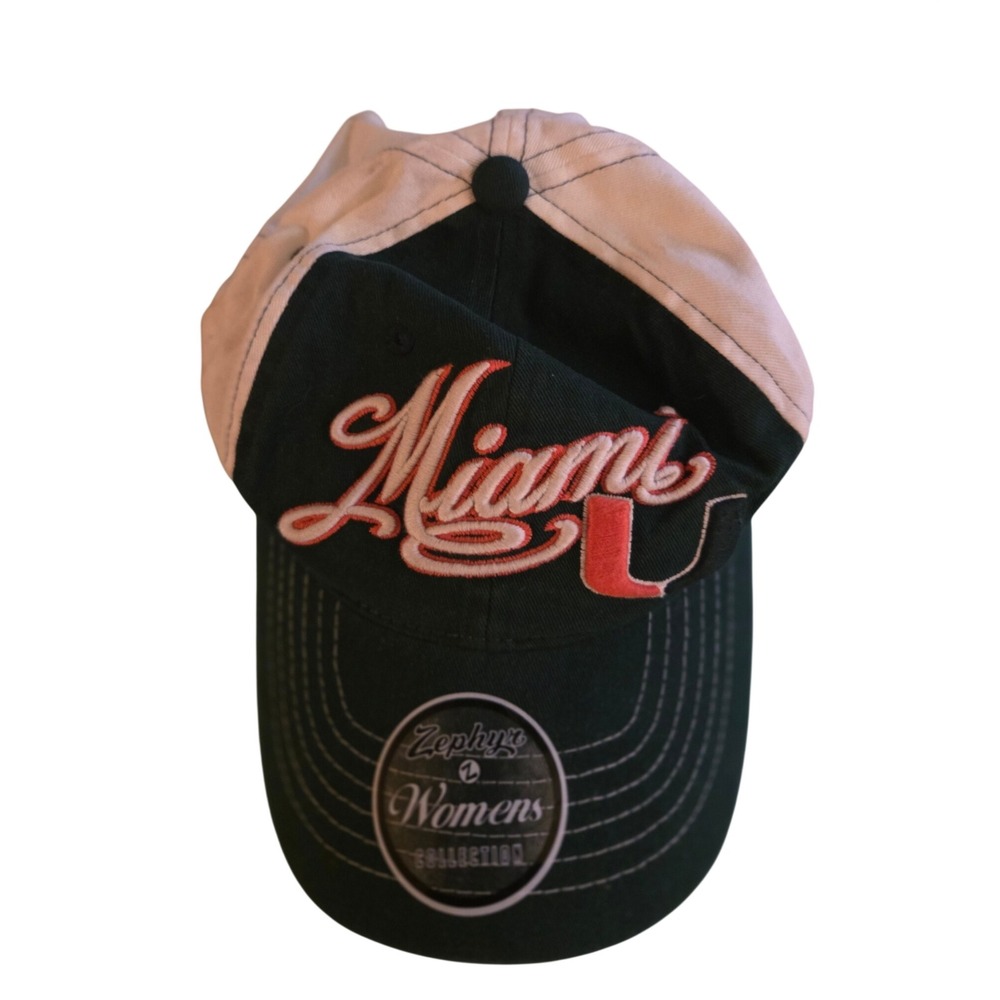 Zephyr Miami Hurricanes Hat Womens Collection Black White Adjustable Strapback
